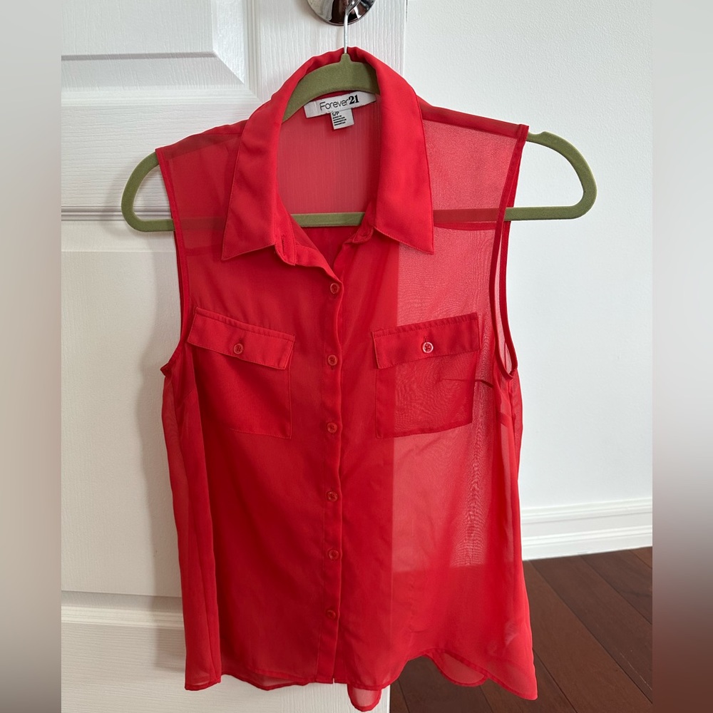 Forever 21 hot pink top size small